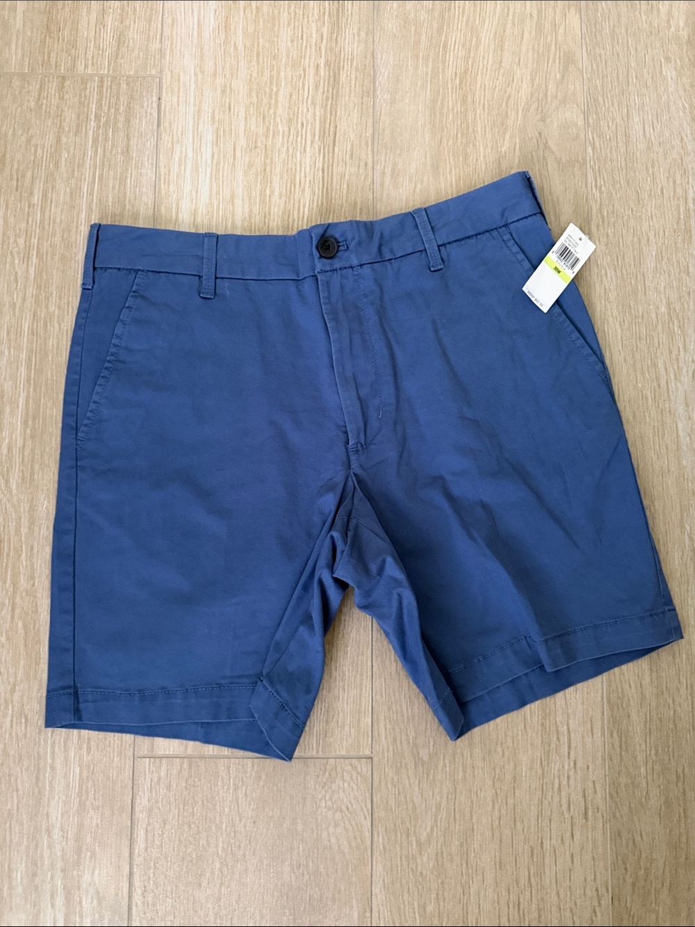 Izod Navy Flat-Front Stretch Cotton Shorts